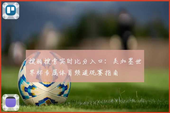 搜狗搜索实时比分入口：美加墨世界杯专属体育频道观赛指南